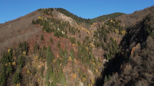 Drone View of the Massive Mountains of Georgia in Svaneti Region