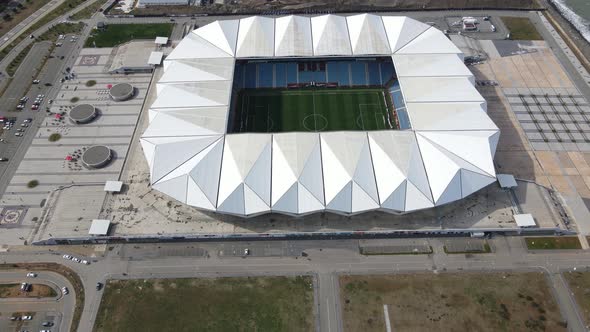 Aerial View of Stadium in Trabzon Turkey