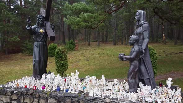 Jesus Christ Statue in Forest