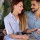 Young Attractive Couple on Date Sitting on Bench - VideoHive Item for Sale