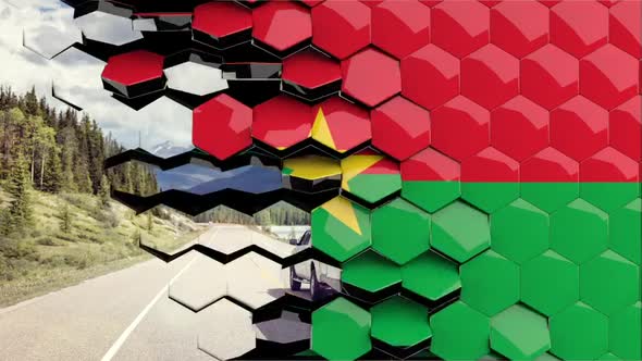 Burkina Faso Flag Hexagon Transition - 4K Resolution