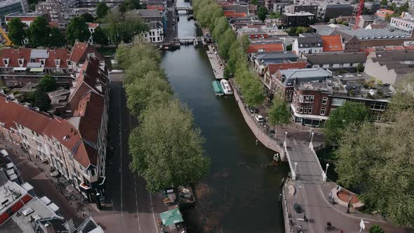 Drone View of Amsterdam City in Summer Afternoon