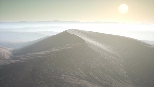 Red Sand Desert Dunes in Fog