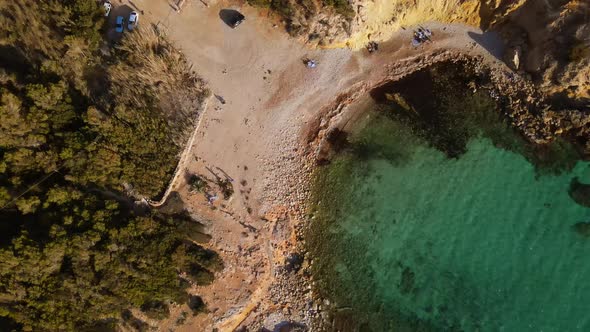 Cala Codolar beach in Ibiza, Spain