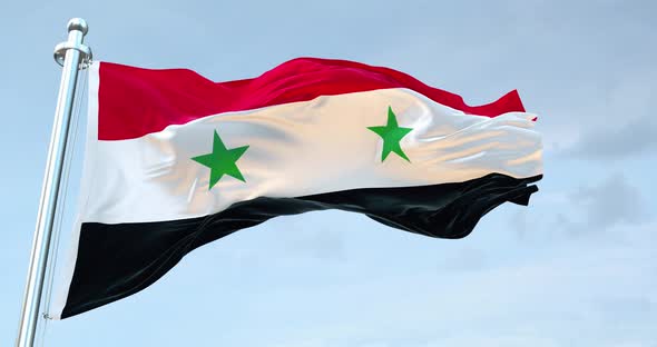 Syria  Flag Waving  Loop  4 K