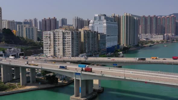 Top view of Hong Kong city