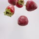 Strawberry Falling Into the Milk and Rotating - VideoHive Item for Sale