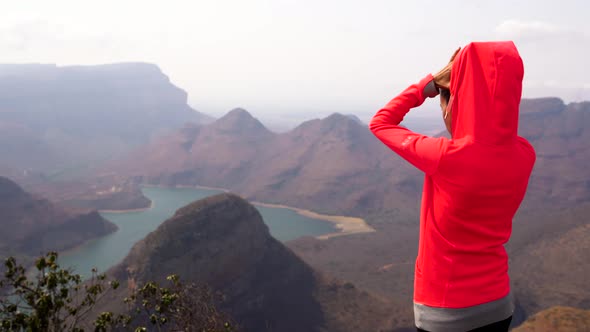 Woman looking at landscape in Blyde River Canyon