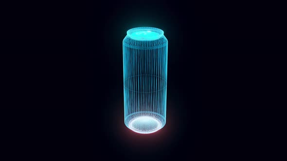 Aluminum Can Hologram Rotating 4k