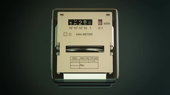 Analog electricity meter showing household consumption in kilowatt hours.