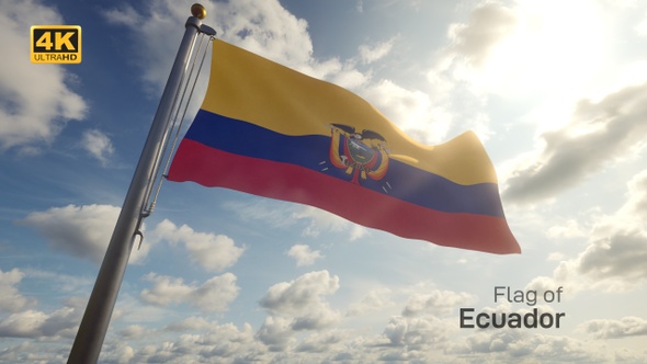 Ecuador Flag on a Flagpole - 4K