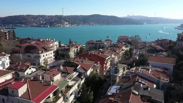 Istanbul Bebek Bosphorus Aerial View