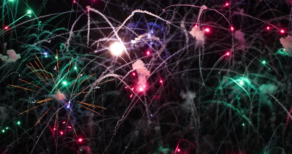 Fireworks show against the background of the night sky