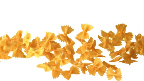 Super Slow Motion Dry Pasta Farfalle