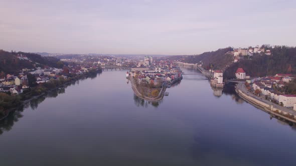 The River City of Passau in the Early Morning