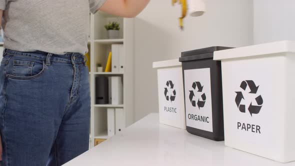 Young Ecology Activist Sorting Waste