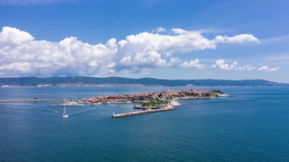 Aerial View of Drone to Nessebar City