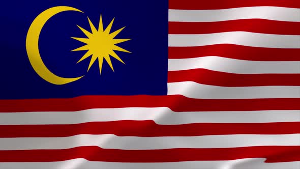 Malaysia Waving Flag Animation 4K Moving Wallpaper Background