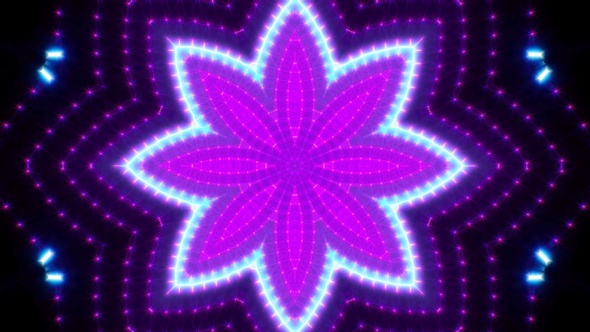 Electric Glitter Purple Flower Light Background 4K Loop