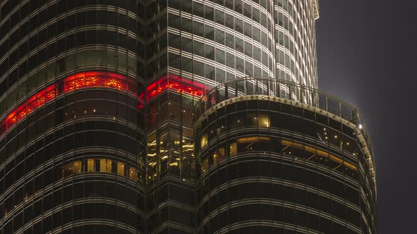 The Observation Deck of the Highest Building in the World Burj Khalifa at Night United Arab Emirates