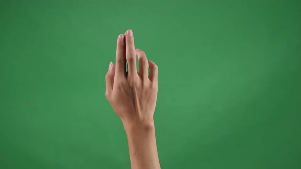 Three Clicks Two Fingers On Green Screen Background