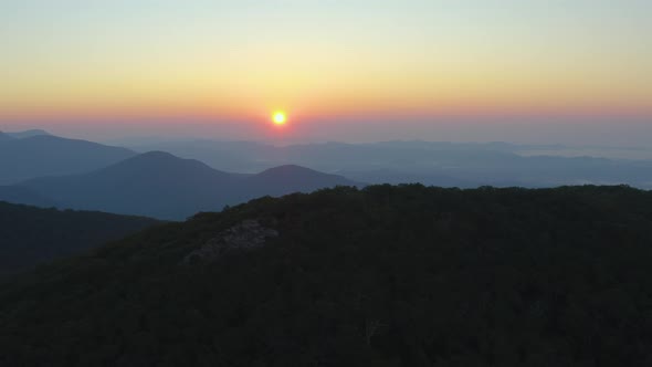 Sunrise - Mount Pleasant - George Washington National Forest - Amherst County, Virginia - Aerial