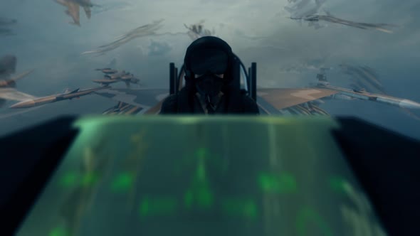 Fighter Pilot Cockpit View During Flying 4k