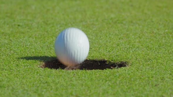 Golf Ball Winning Putt Closeup Slow Motion Video