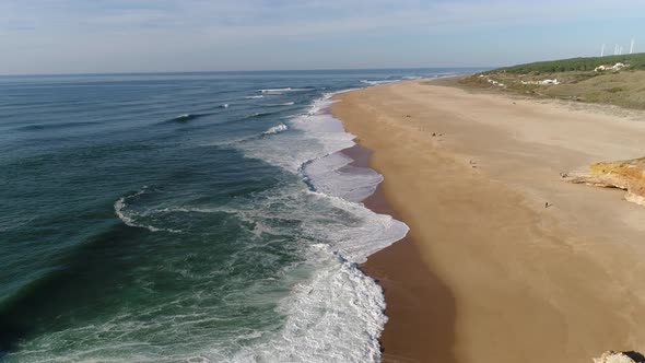 Beautiful flight in summer over the beach