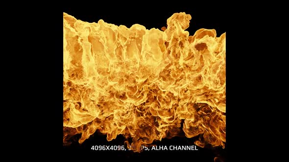 Fire Simulations Pack 5 - 4096x4096, Alpha Channel, ProRes4444