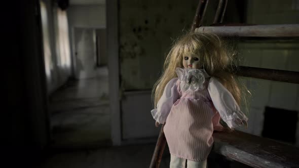 Creepy Doll And Ghost In Abandoned House