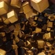 3D animation of flying rotating gold and black cubes - VideoHive Item for Sale