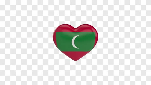 Maldives Flag on a Rotating 3D Heart
