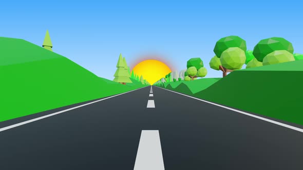 Low Poly Background Road