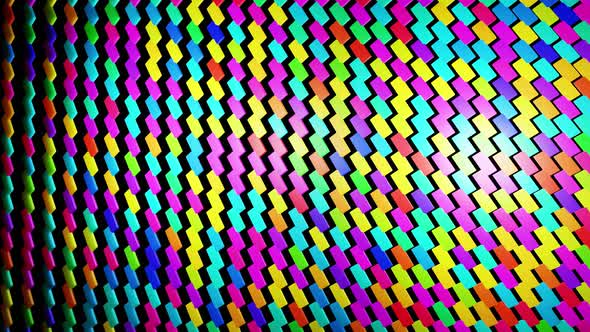 Simple Geometric Background with Colorful Plates Flashing Like Neon Lights Looping Smooth Animation