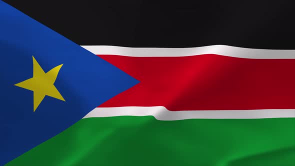 South Sudan Waving Flag Animation 4K Moving Wallpaper Background