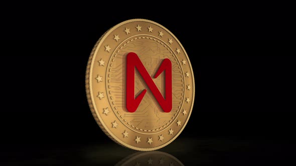 Near cryptocurrency golden coin 3d