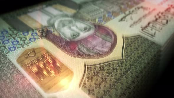Oman Rial money counting seamless loop