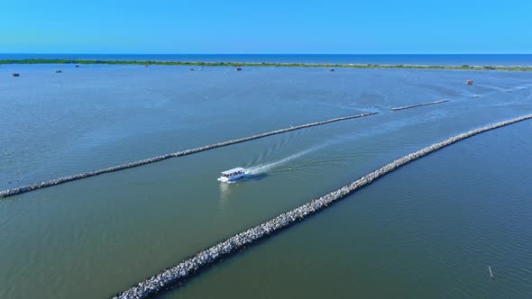 Drone Flying in the park of the Po River Delta