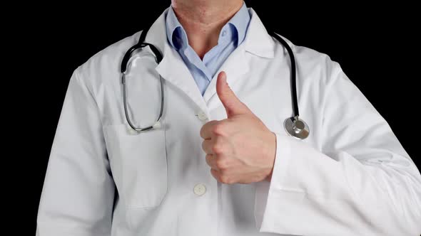 Cropped View of Doctor Showing Thumb Up