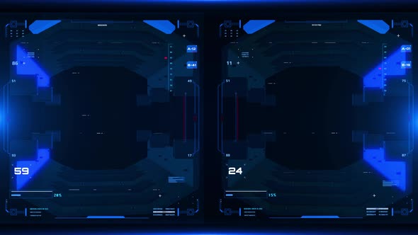 HUD Futuristic Gate End Space System Concept