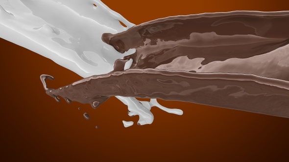 Mix Of Liquid Chocolate And Milk Splash