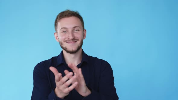 Clapping Man Proud Satisfaction Applauding Gif