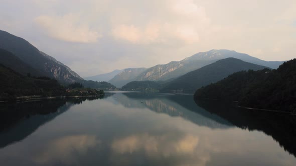 Enchanting lake ledro in valley ledro in Trentino north Italy (Lago di Ledro)