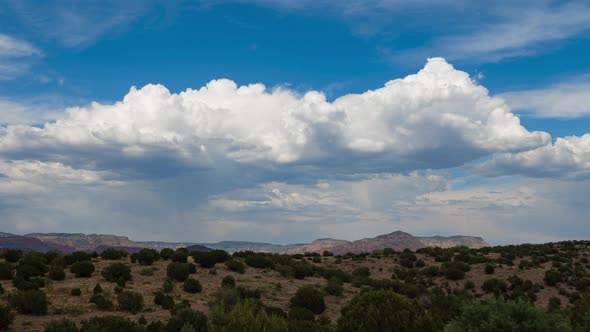 Developing Cumulonimbus Thunderstorm Cloud Over Sedona Red Rocks Zoom Out