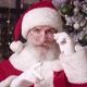 Focus on Emotions of a Cheerful Elderly Man with Gray Beard in Santa Claus Carnival Attire - VideoHive Item for Sale