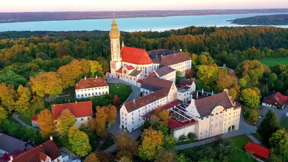 Andechs Abbey in the evening, Bavaria, Germany