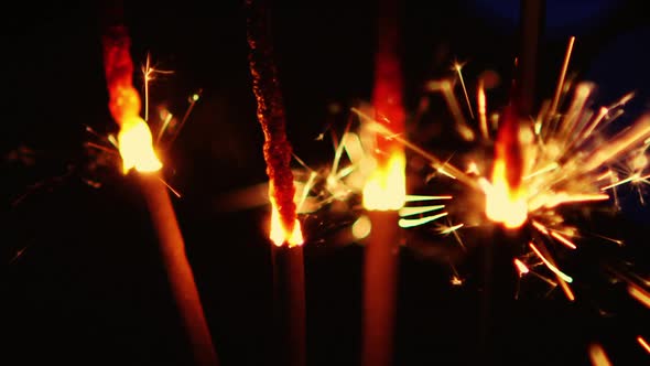 Close-up of sparklers