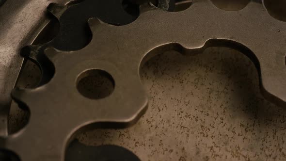 Cinematic, rotating shot of gears - GEARS 034