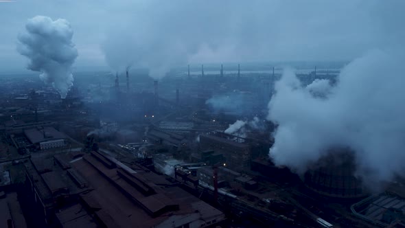 Toxic waste from human hands Industries that create pollution, industrial scene with smokestack